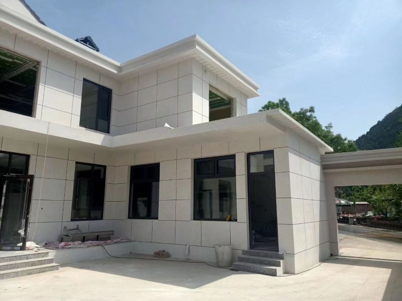 房山區(qū)自建房外墻水包砂仿石漆案例